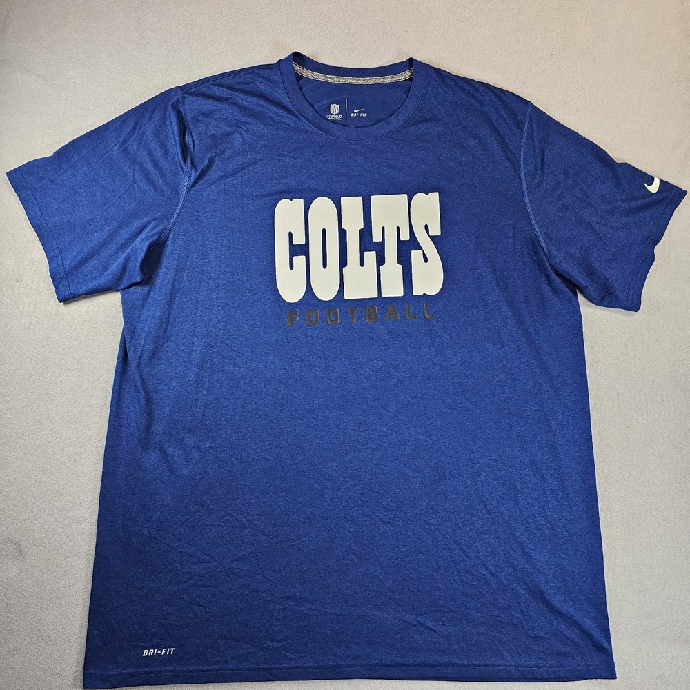 Nike Indianapolis Colts T-Shirt Mens XL Dri-FIT NFL On Field Football Blue